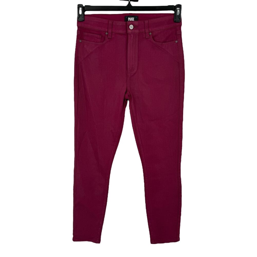 Paige Hoxton Ankle Luxe Coated skinny jeans Pink Red Size 31